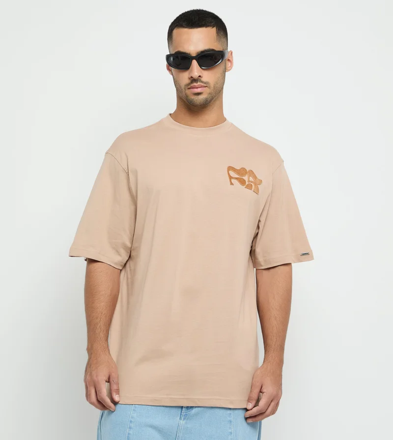 F5 Men's F5 Logo Oversized T-Shirt - Light Brown